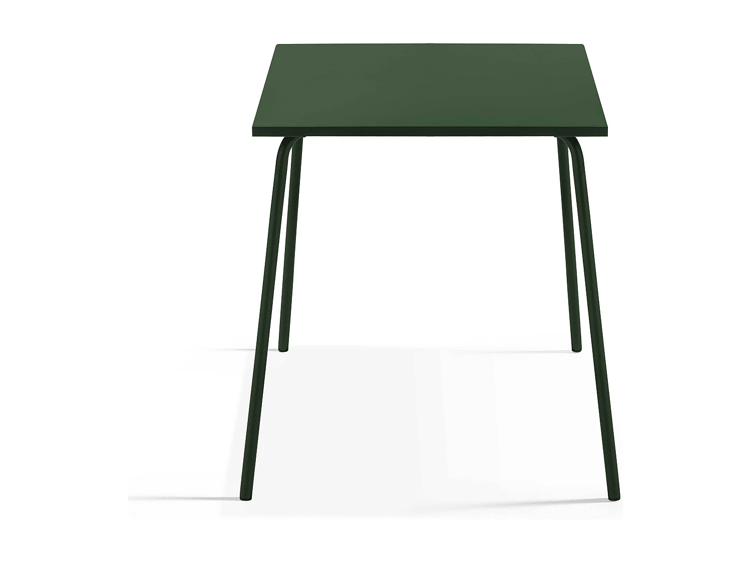 Ensemble table de jardin carrée et 4 fauteuils acier Vert forêt - Palavas
