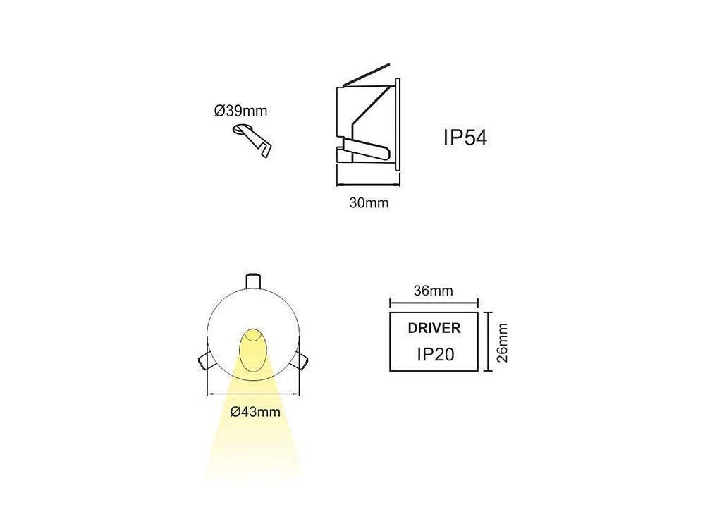 Polo - Luce da incasso segnapasso LED Beneito & Faure - 2W, Luce naturale 4000K, 65° - Faretto da incasso Rotondo Bianco