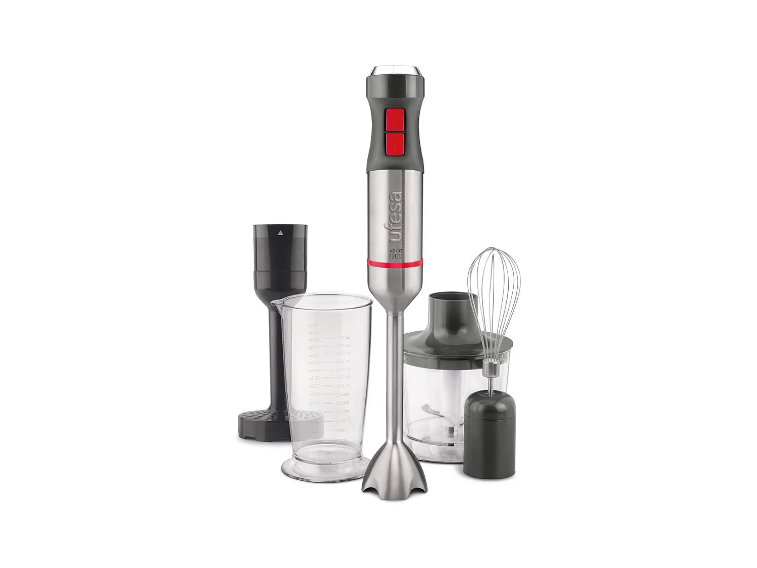 Batidora de mano Ufesa BP4654 1200W 20 velocidades con accesorios gris/negro