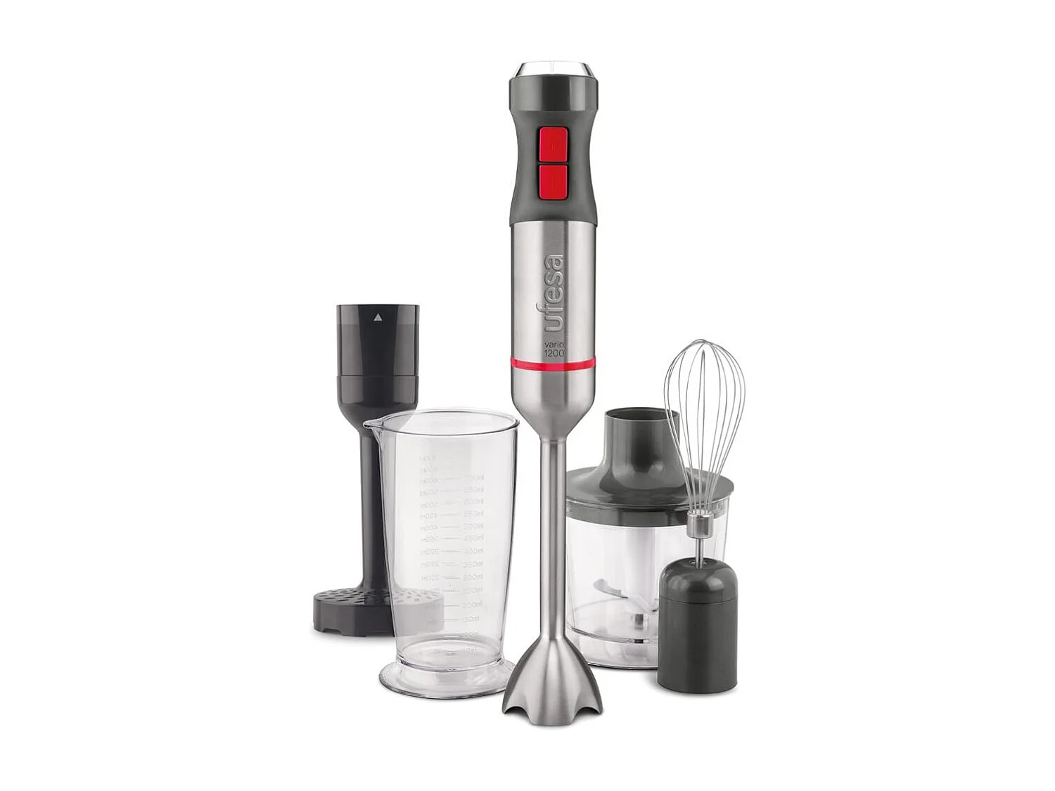 Batidora de mano Ufesa BP4654 1200W 20 velocidades con accesorios gris/negro