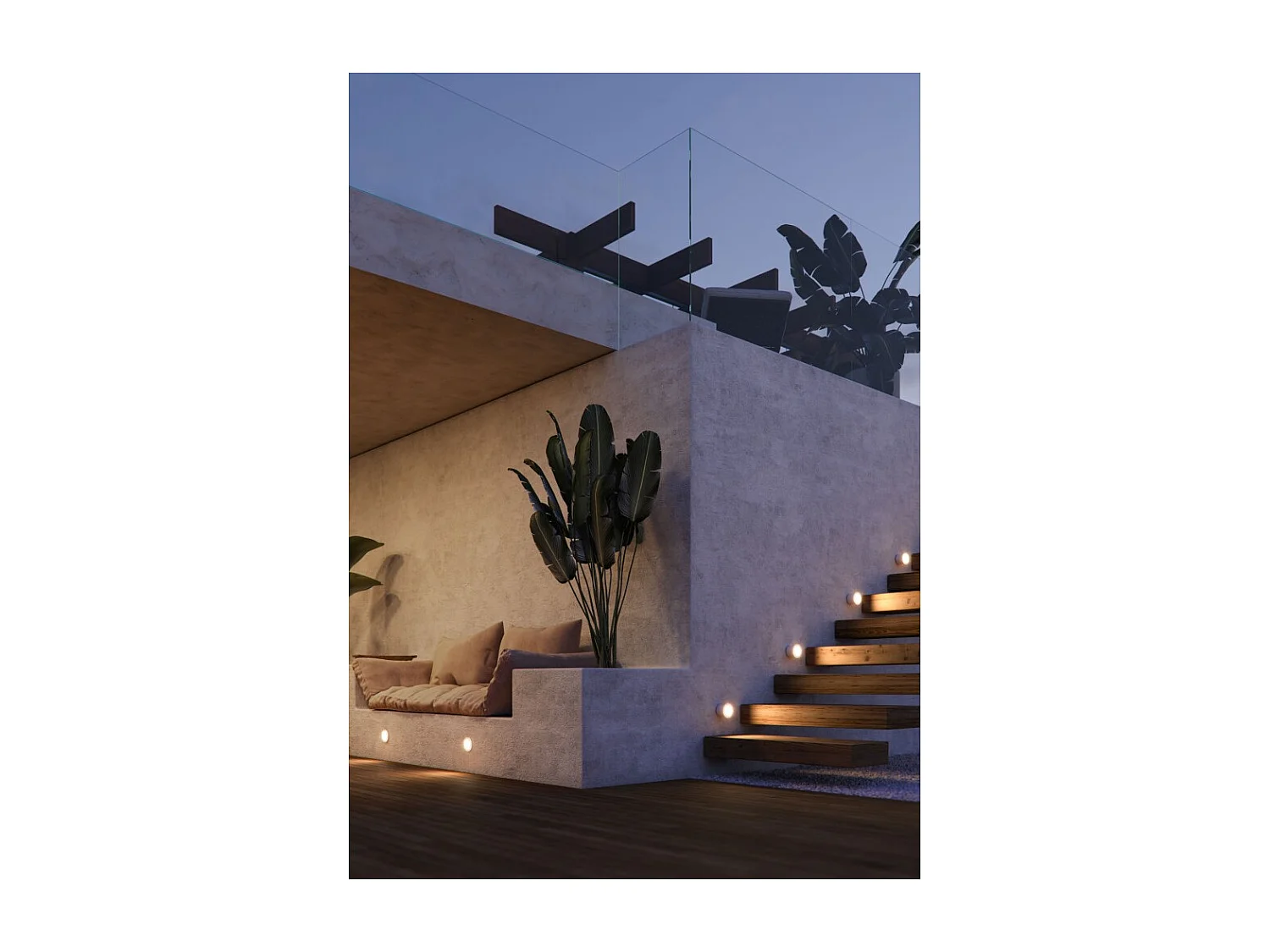 Beneito & Faure - Artis R Wall 4,5 W LED-Einbauleuchte - Runde Wand-Stufenleuchte, IP66, Schalter 2700 K/3200 K/4000 K