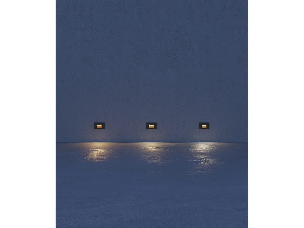 Beneito & Faure - Luce da incasso segnapasso LED Mis Sq Wall 3W - Segnapasso da parete squadrato IP65 Switch 2700K/3200K/4000K - Bianco