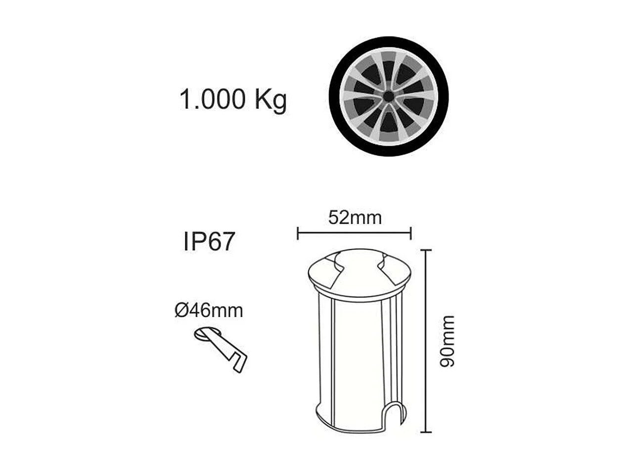 Beneito & Faure - Nix 2W 3000K LED-trapverlichting voor buiten - IP67 inbouwspot voor wand of vloer met warm licht