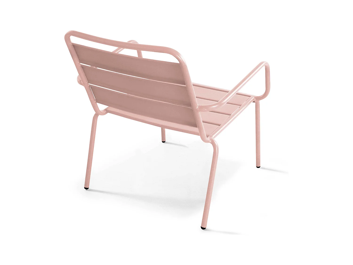 Fauteuil relax et repose pied en métal Rose poudré - Palavas