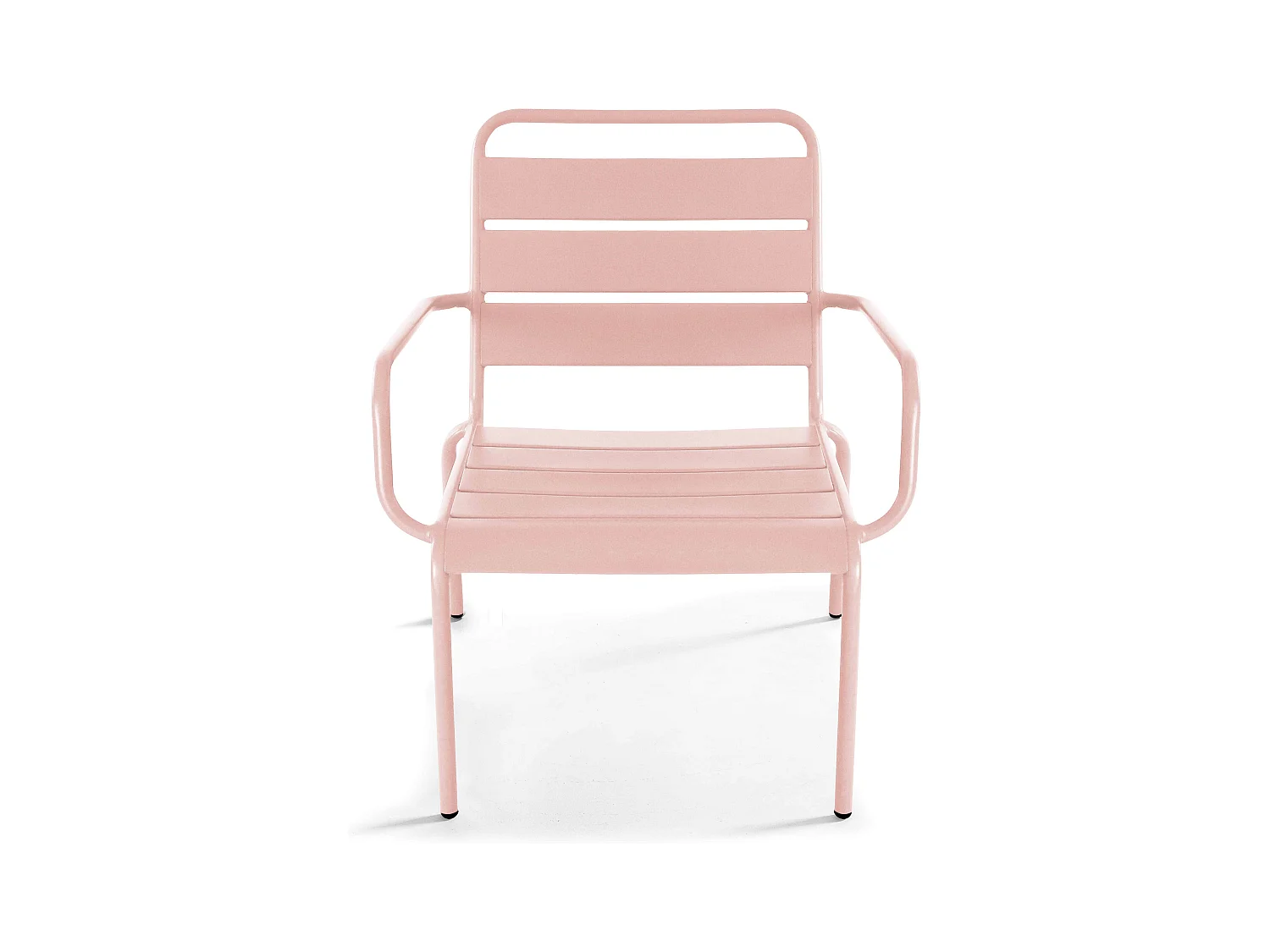 Fauteuil relax et repose pied en métal Rose poudré - Palavas