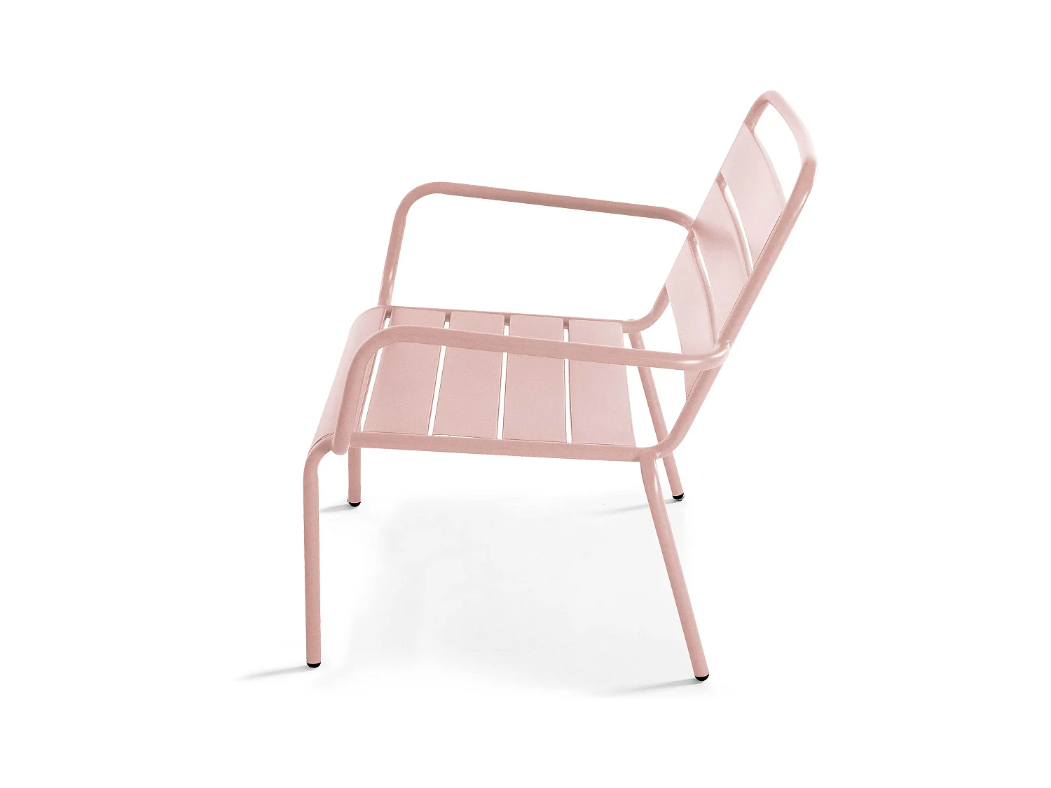 Fauteuil relax et repose pied en métal Rose poudré - Palavas