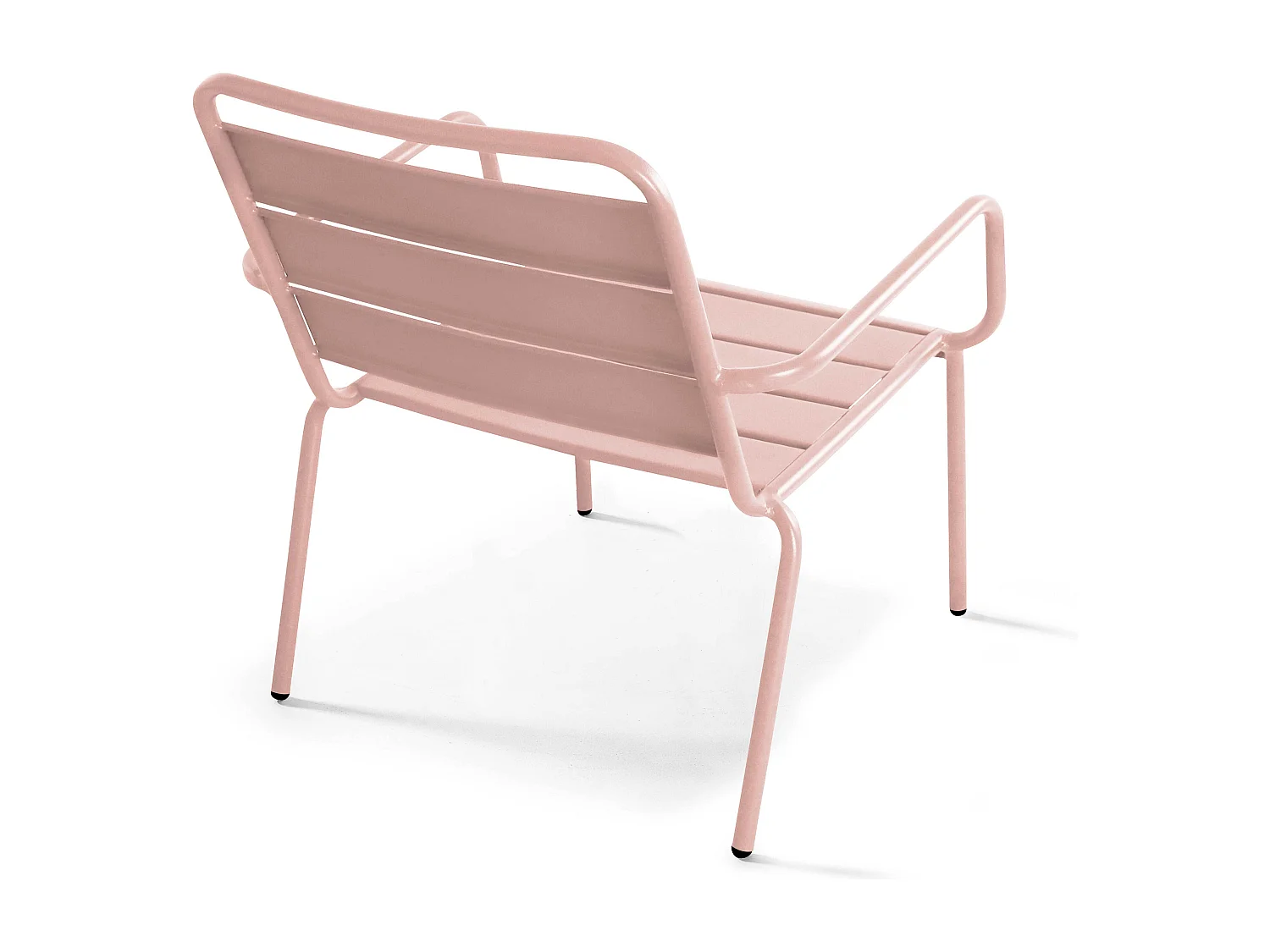Fauteuil relax et repose pied en métal Rose poudré - Palavas