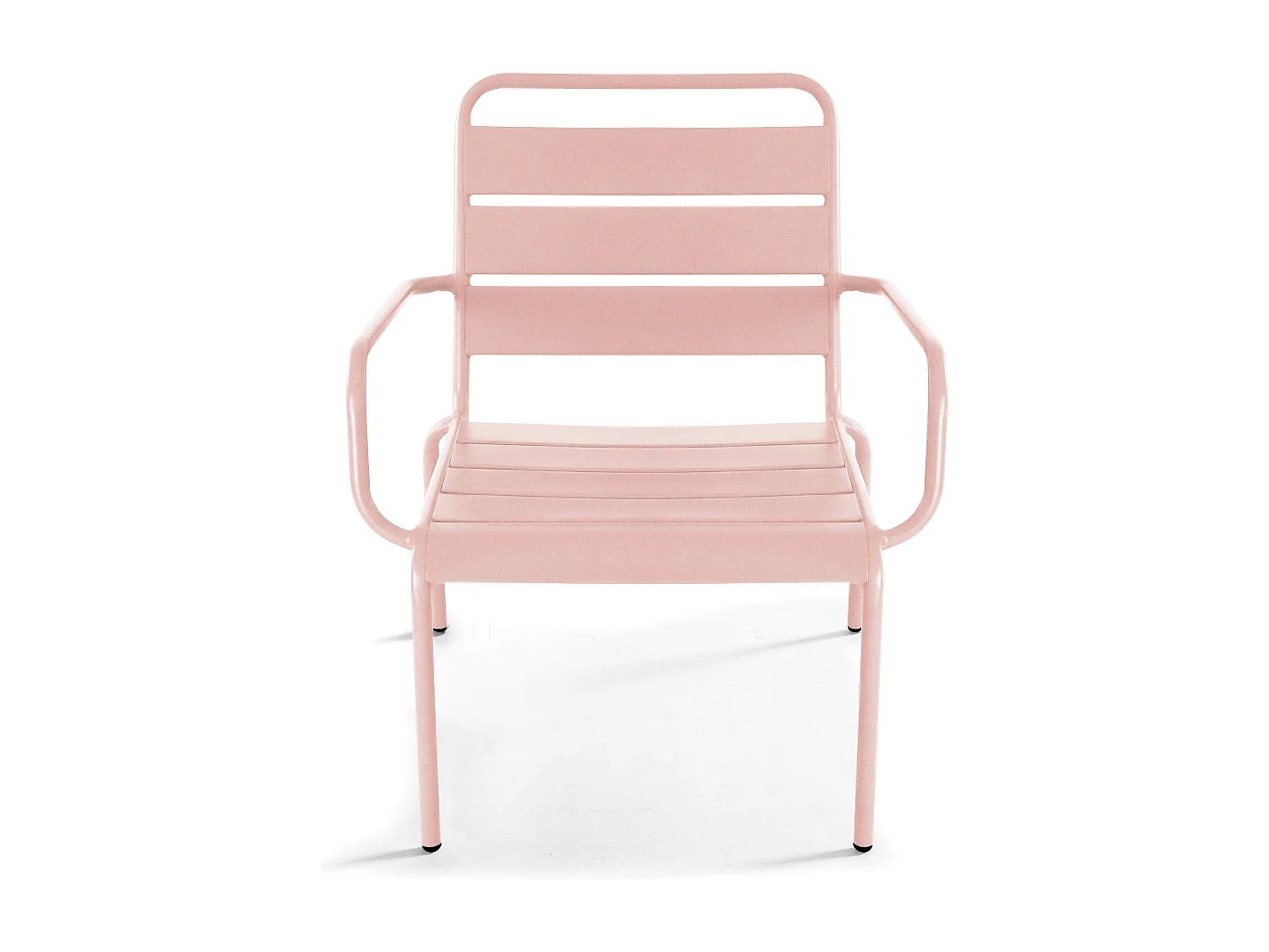 Fauteuil relax et repose pied en métal Rose poudré - Palavas