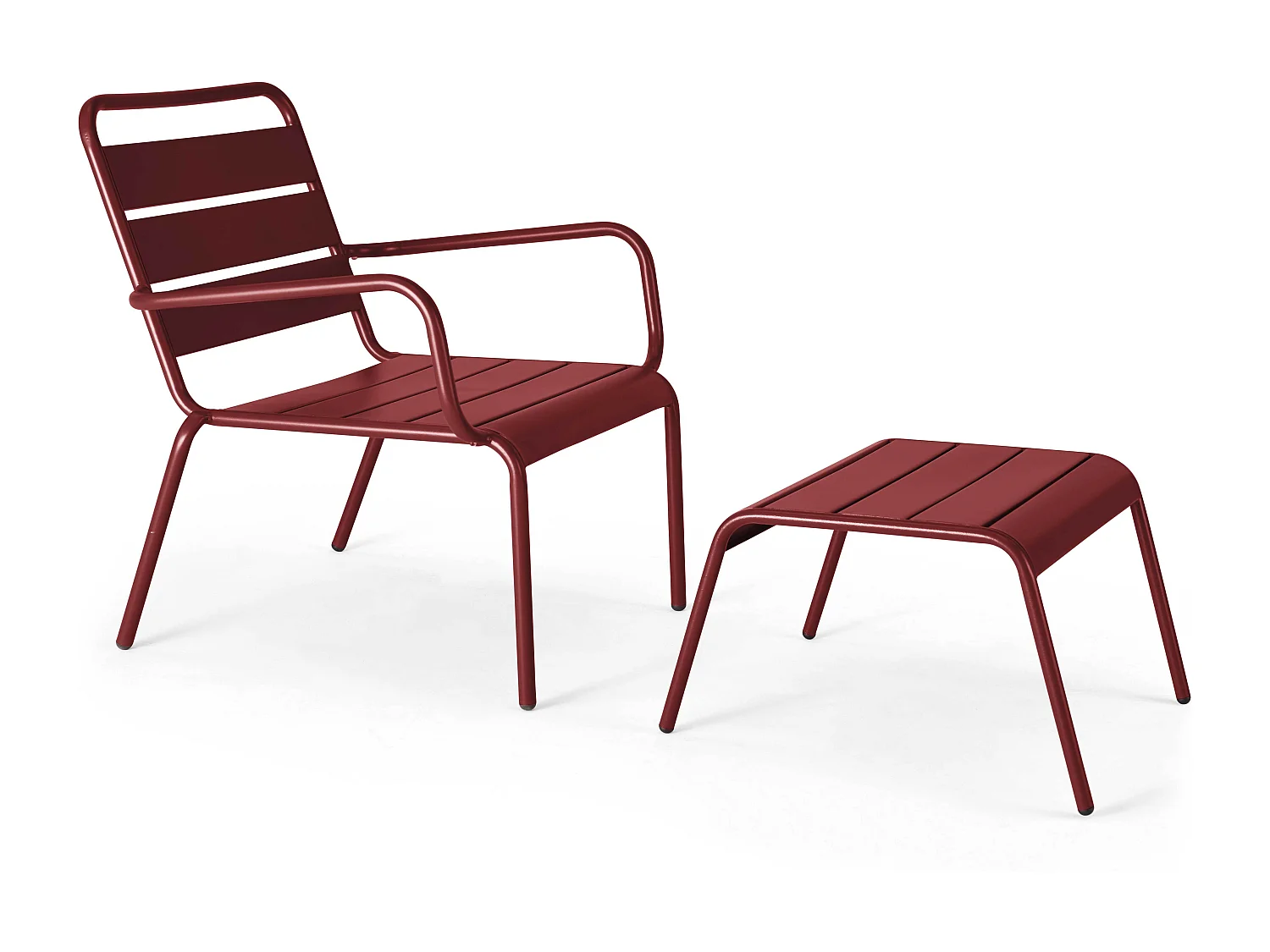 Fauteuil relax et repose pied en métal Pourpre - Palavas