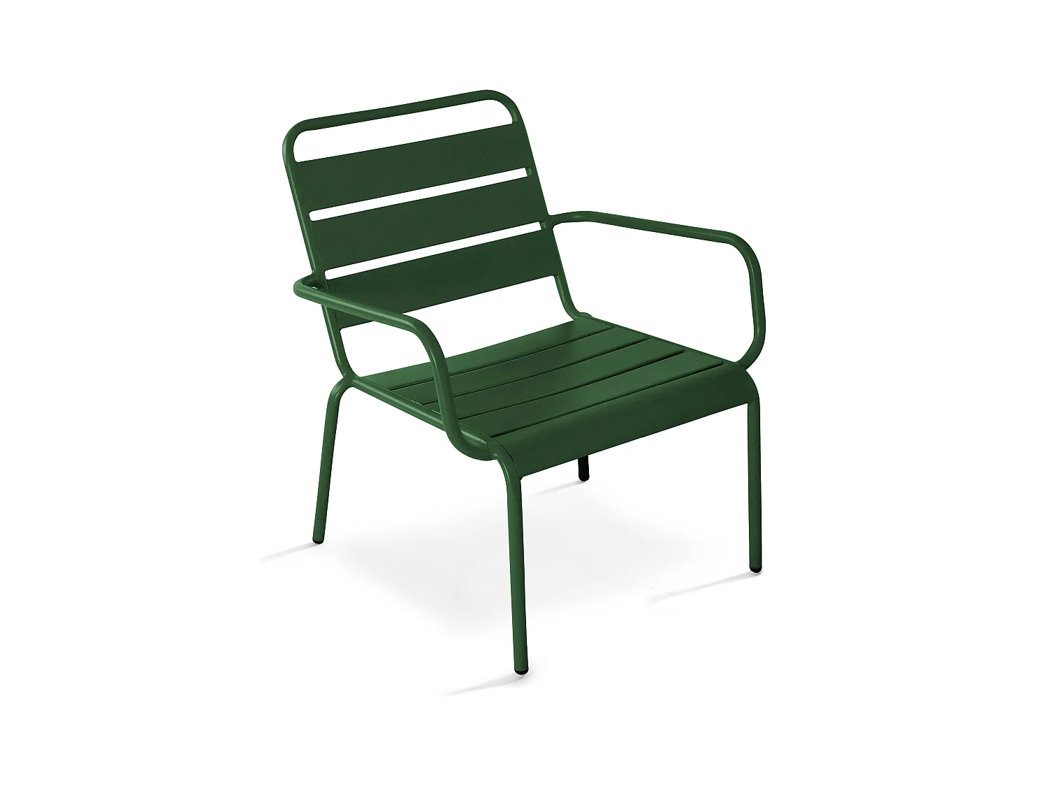 Fauteuil relax et repose pied en métal Vert forêt - Palavas