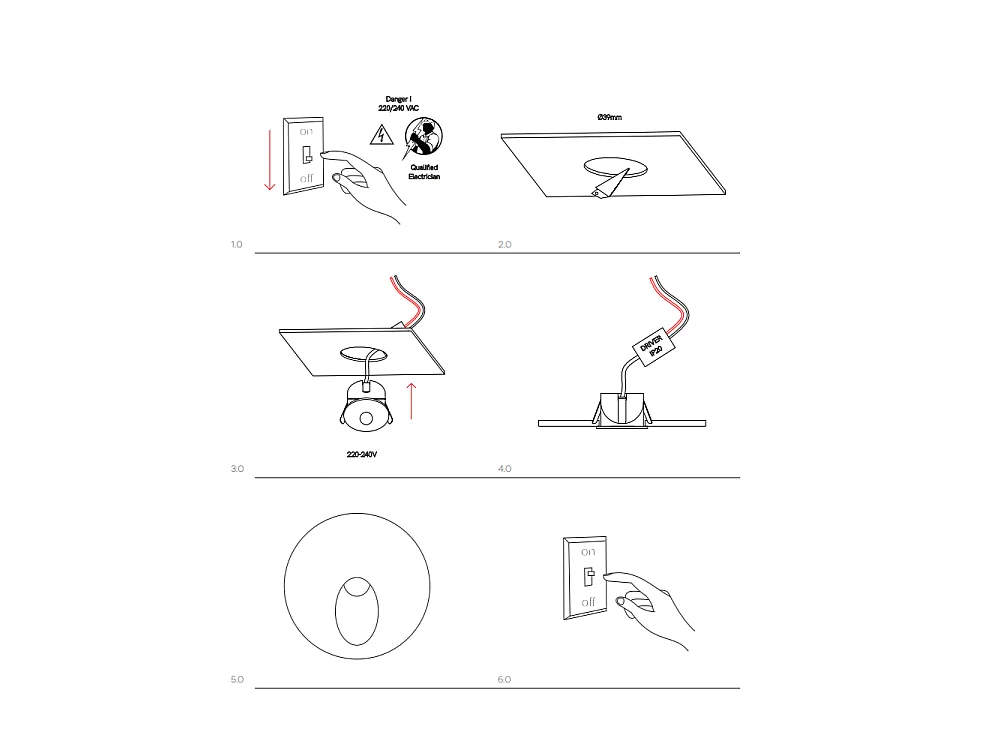 Polo - Beneito & Faure LED inbouwspot - 2W, 3200K warm licht, 65° - Ronde witte inbouwspot
