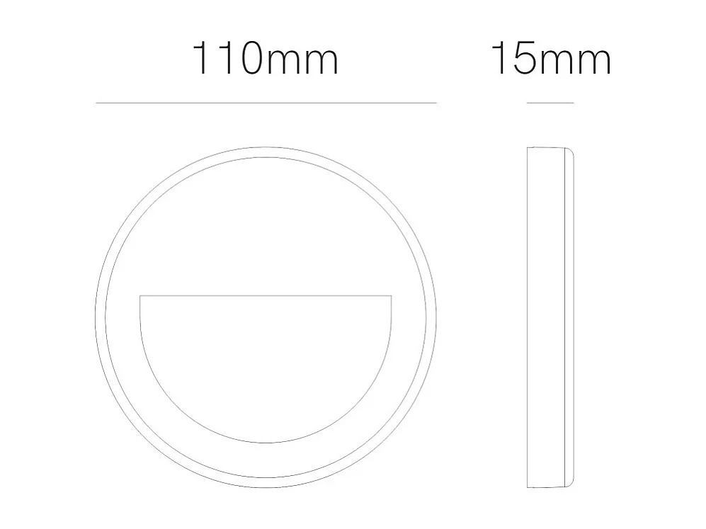 Beneito & Faure - Luce da incasso segnapasso LED Mis R Wall 3W - Segnapasso da parete rotondo IP65 Switch 2700K/3200K/4000K - Bianco