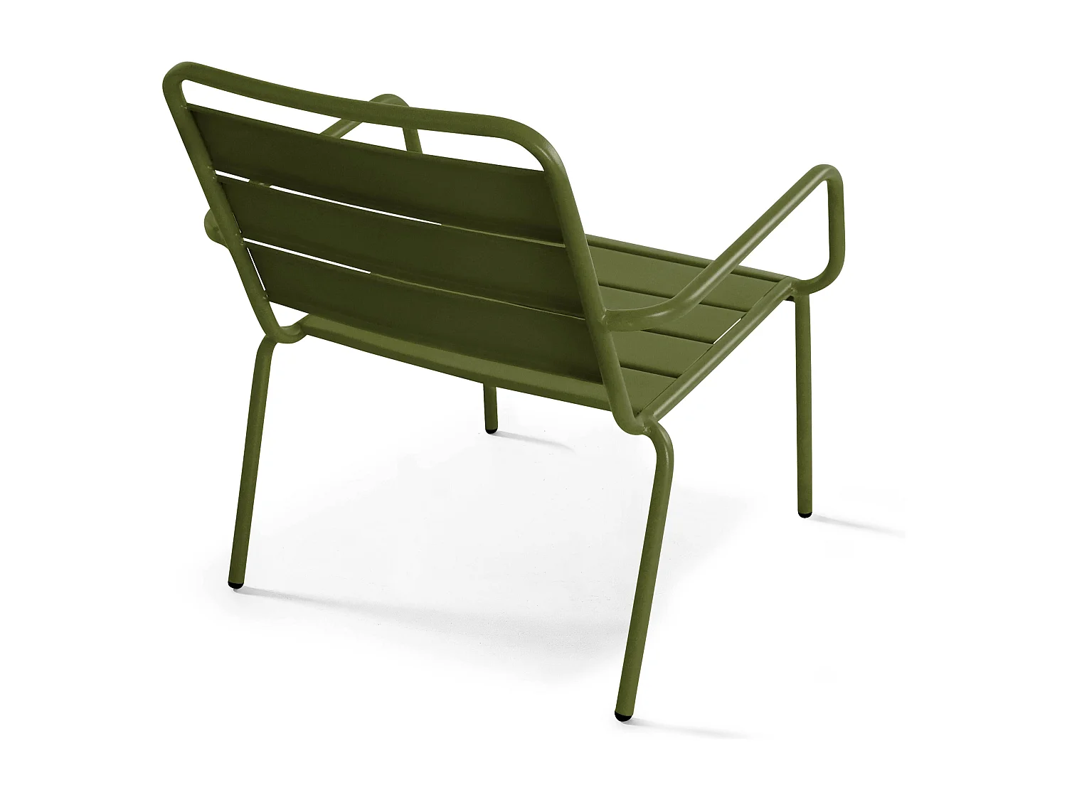 Fauteuil relax et repose pied en métal Vert Kaki - Palavas