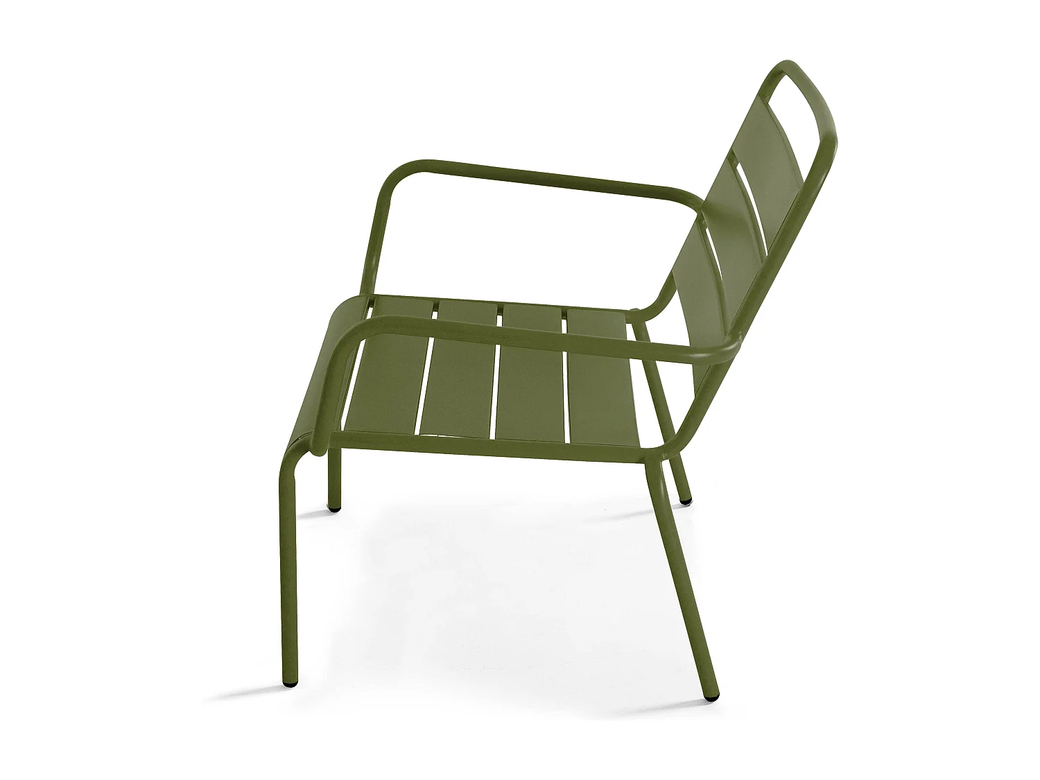 Fauteuil relax et repose pied en métal Vert Kaki - Palavas