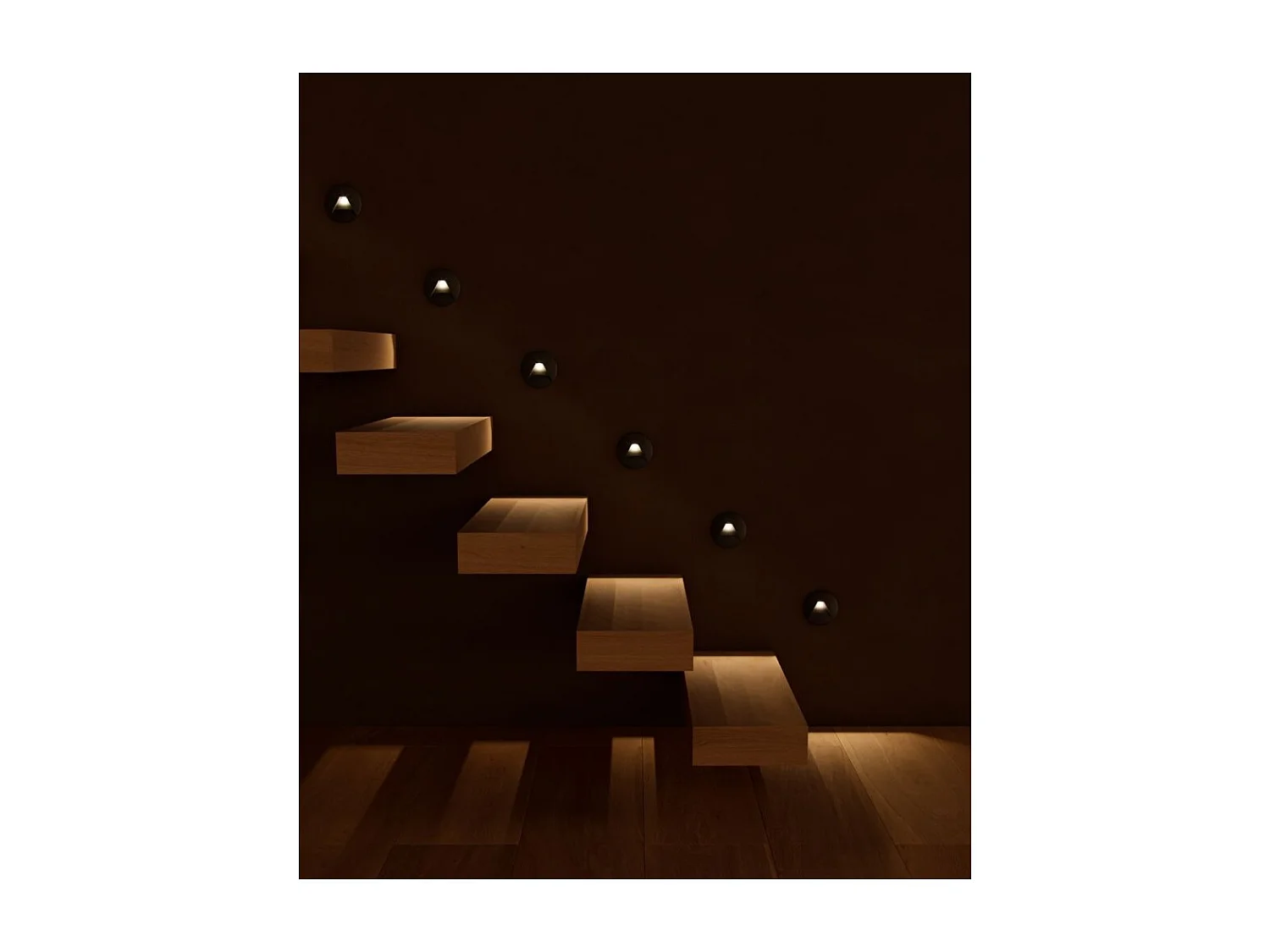 Beneito & Faure - Pun 3W LED inbouwtrapverlichting - CCT-schakelaar 2700K/3200K/4000K - Zwart-wit