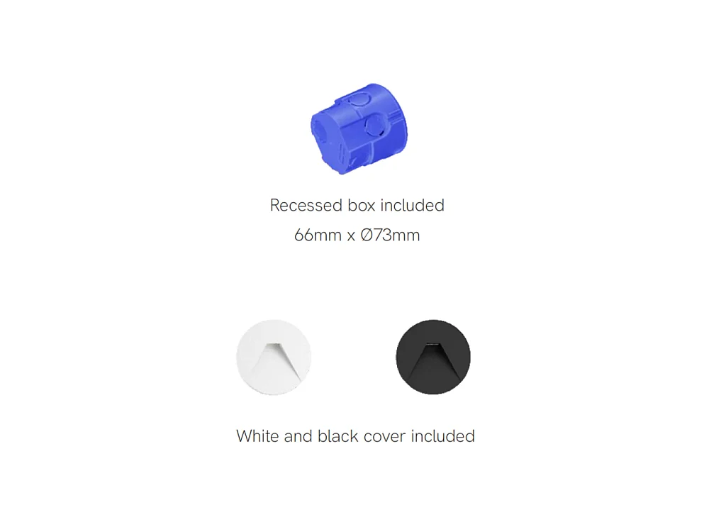 Beneito & Faure - Pun 3W LED inbouwtrapverlichting - CCT-schakelaar 2700K/3200K/4000K - Zwart-wit