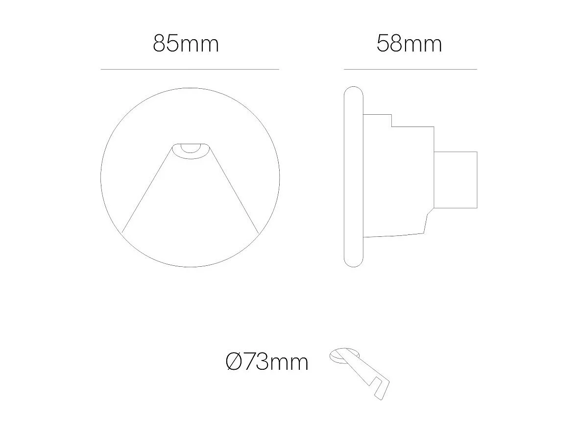 Beneito & Faure - Pun 3W LED inbouwtrapverlichting - CCT-schakelaar 2700K/3200K/4000K - Zwart-wit