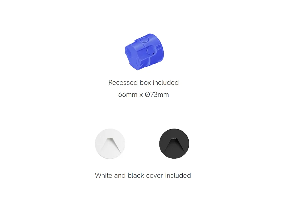 Beneito & Faure - Pun 3W LED inbouwtrapverlichting - CCT-schakelaar 2700K/3200K/4000K - Zwart-wit