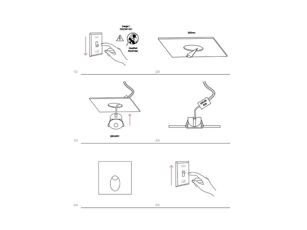 Luky - Luce da incasso segnapasso LED Beneito & Faure - 2W, Luce naturale 4000K, 65° - Faretto da incasso Quadrato Bianco