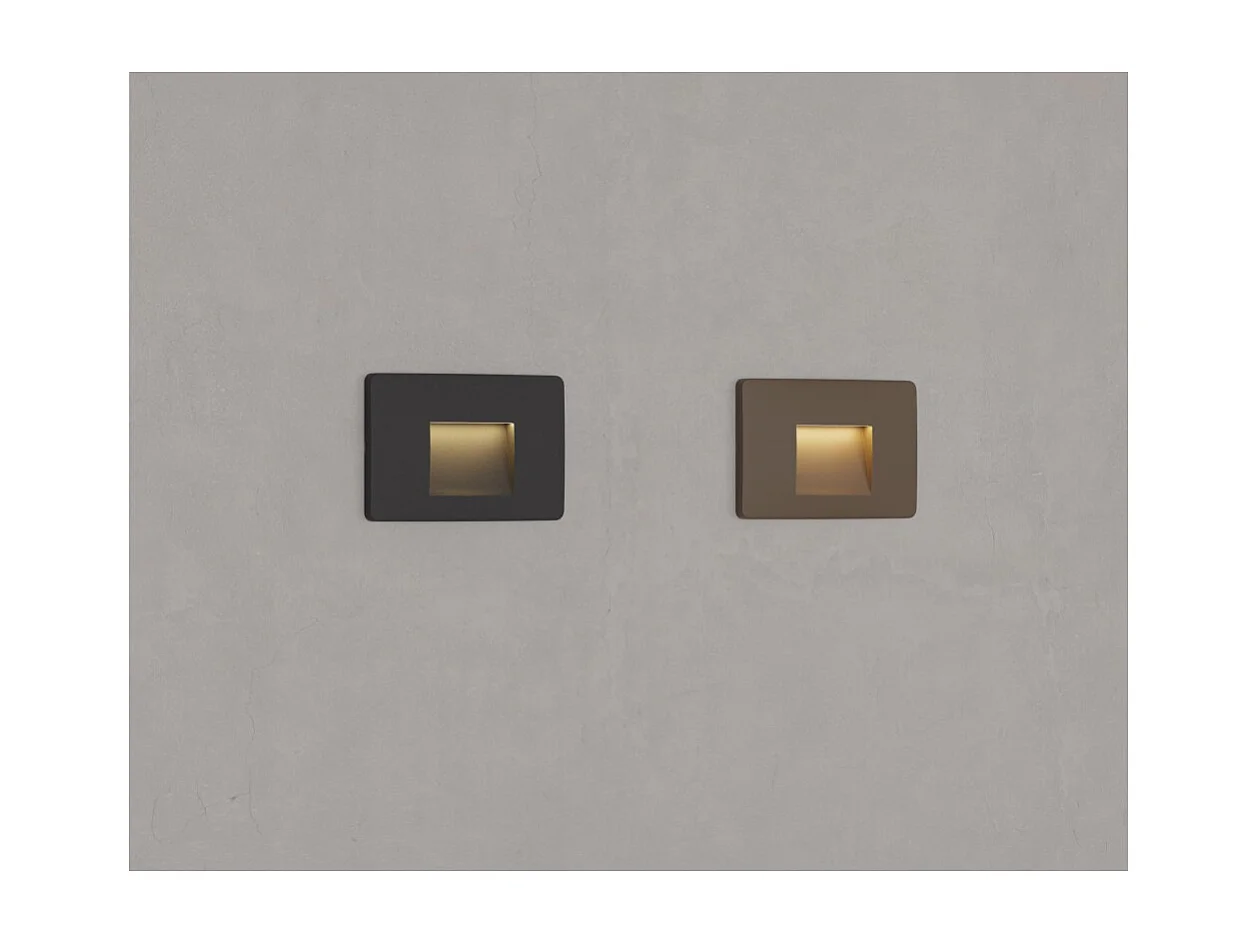 Beneito & Faure - Mis Sq Wall 3W LED-Einbauleuchte - Quadratische Wand-Stufenleuchte, IP65, Schalter, 2700 K/3200 K/4000 K - Schwarz