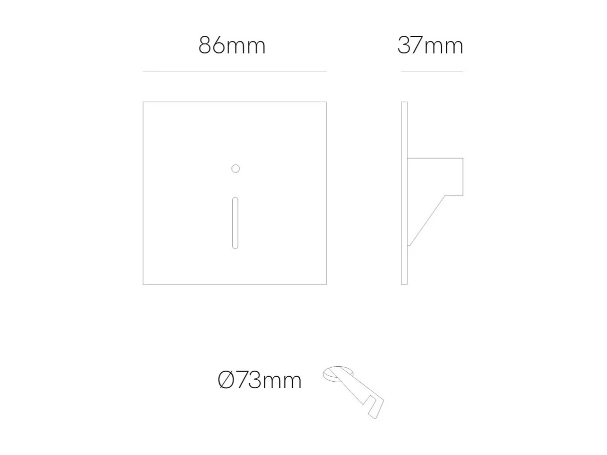 Beneito & Faure - Lao 1,5W LED inbouwspot - Aanwezigheids- en schemersensor 2700K/3200K/4000K - Zwart-wit