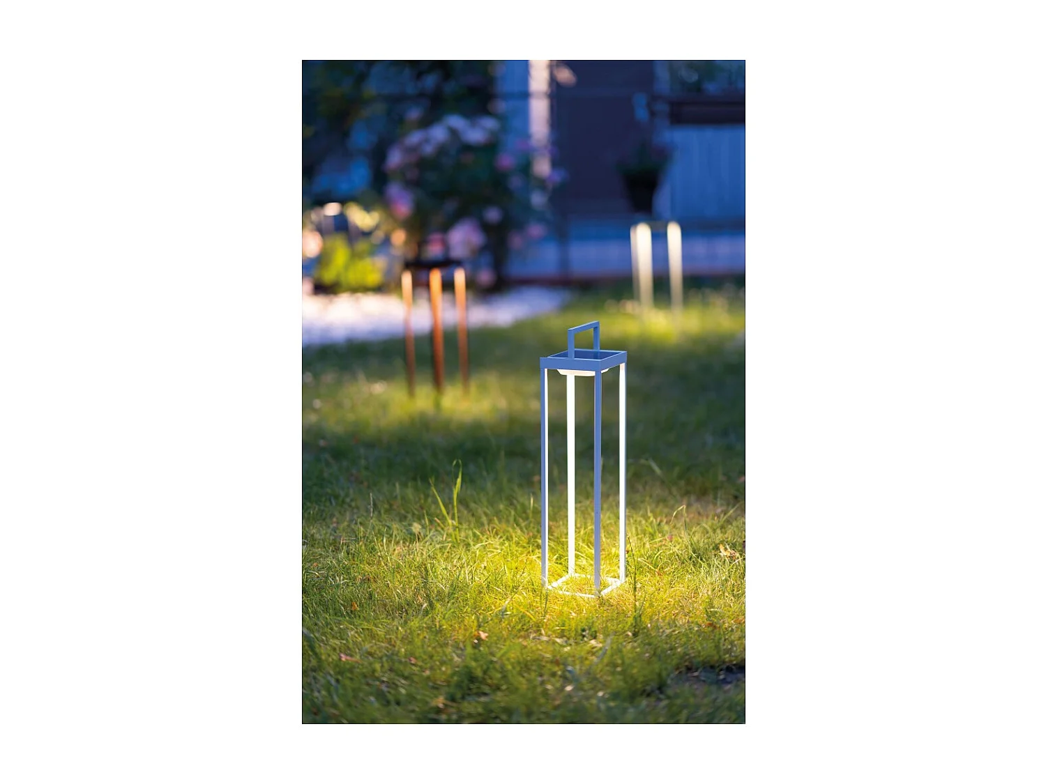 Zafferano - Lanterna Home solar 2 a led 37,3cm - Lampada da parete e da tavolo 2W con batteria e sensore crepuscolare - Bianca