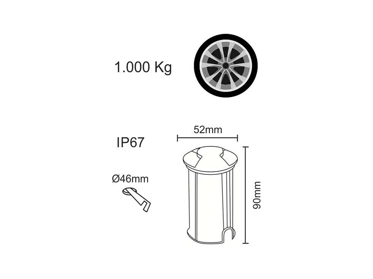 Beneito & Faure - Dis 2W 3000K LED-trapverlichting voor buiten - IP67 warm licht inbouwspot voor wand of vloer