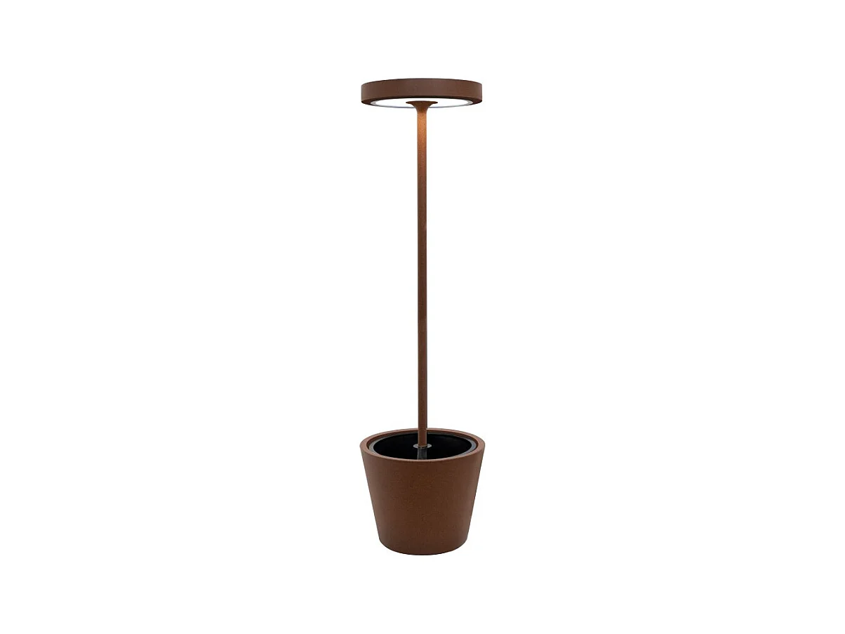 Poldina Reverso Solar L Corten - Lampadaire LED solaire et rechargeable 11,7W - Lampadaire extérieur et intérieur H.156cm
