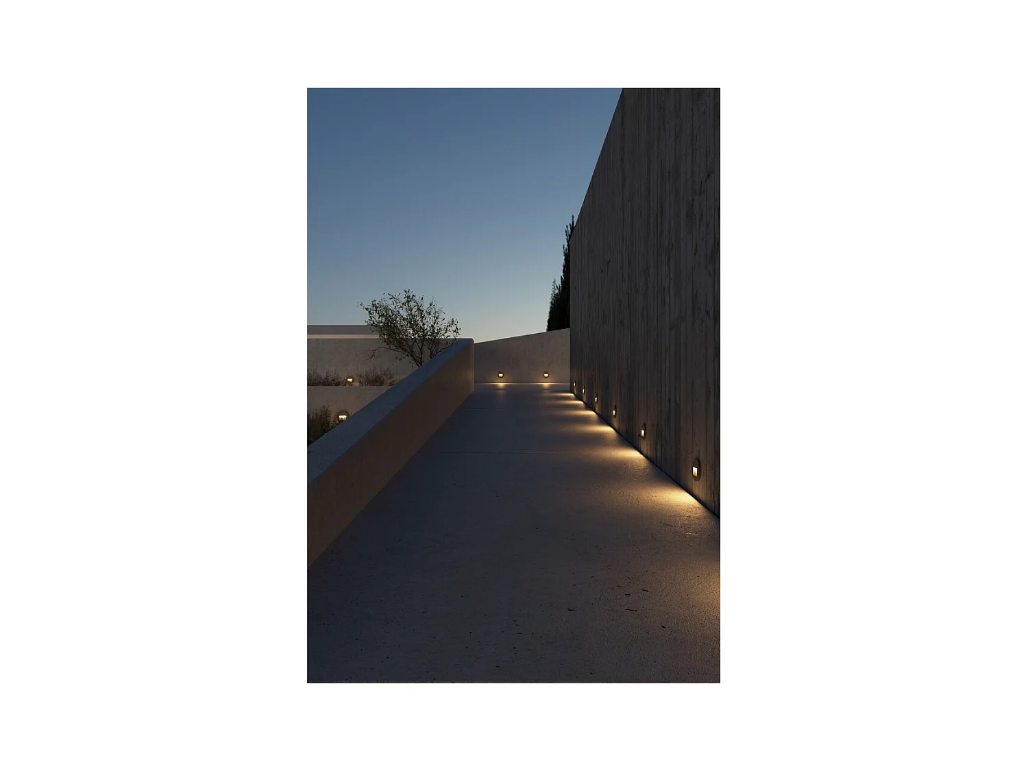 Beneito & Faure - Mis R Wall 3W LED Inbouw Trapverlichting - Ronde Wand Trapverlichting IP65 Schakelaar 2700K/3200K/4000K - Cortenstaal