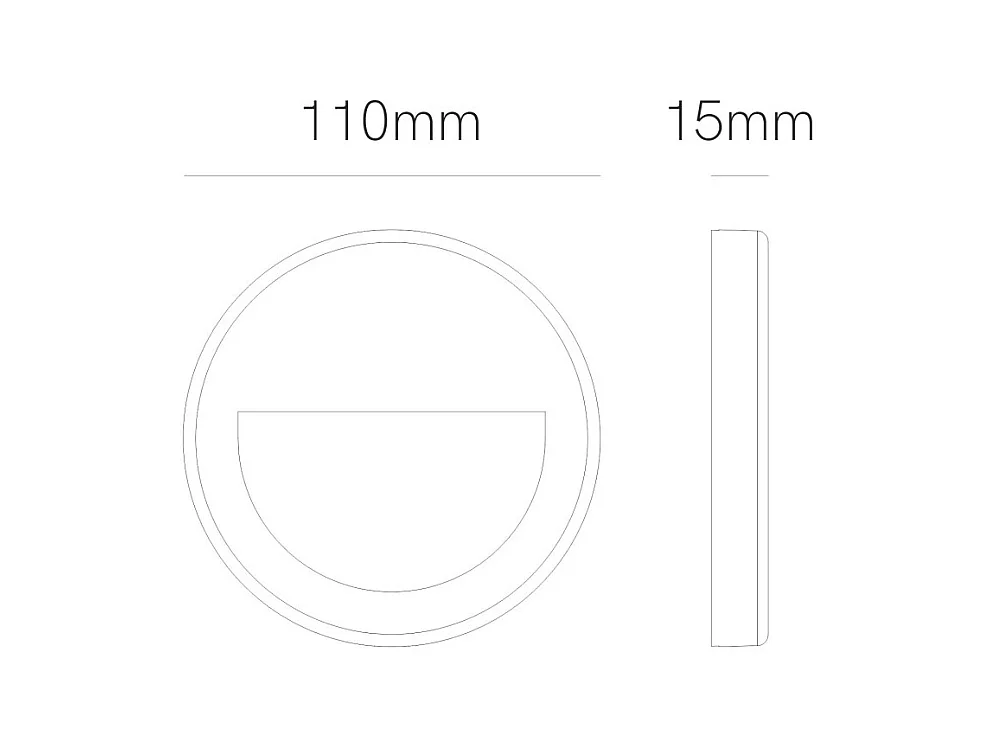 Beneito & Faure - Mis R Wall 3W LED Inbouw Trapverlichting - Ronde Wand Trapverlichting IP65 Schakelaar 2700K/3200K/4000K - Cortenstaal
