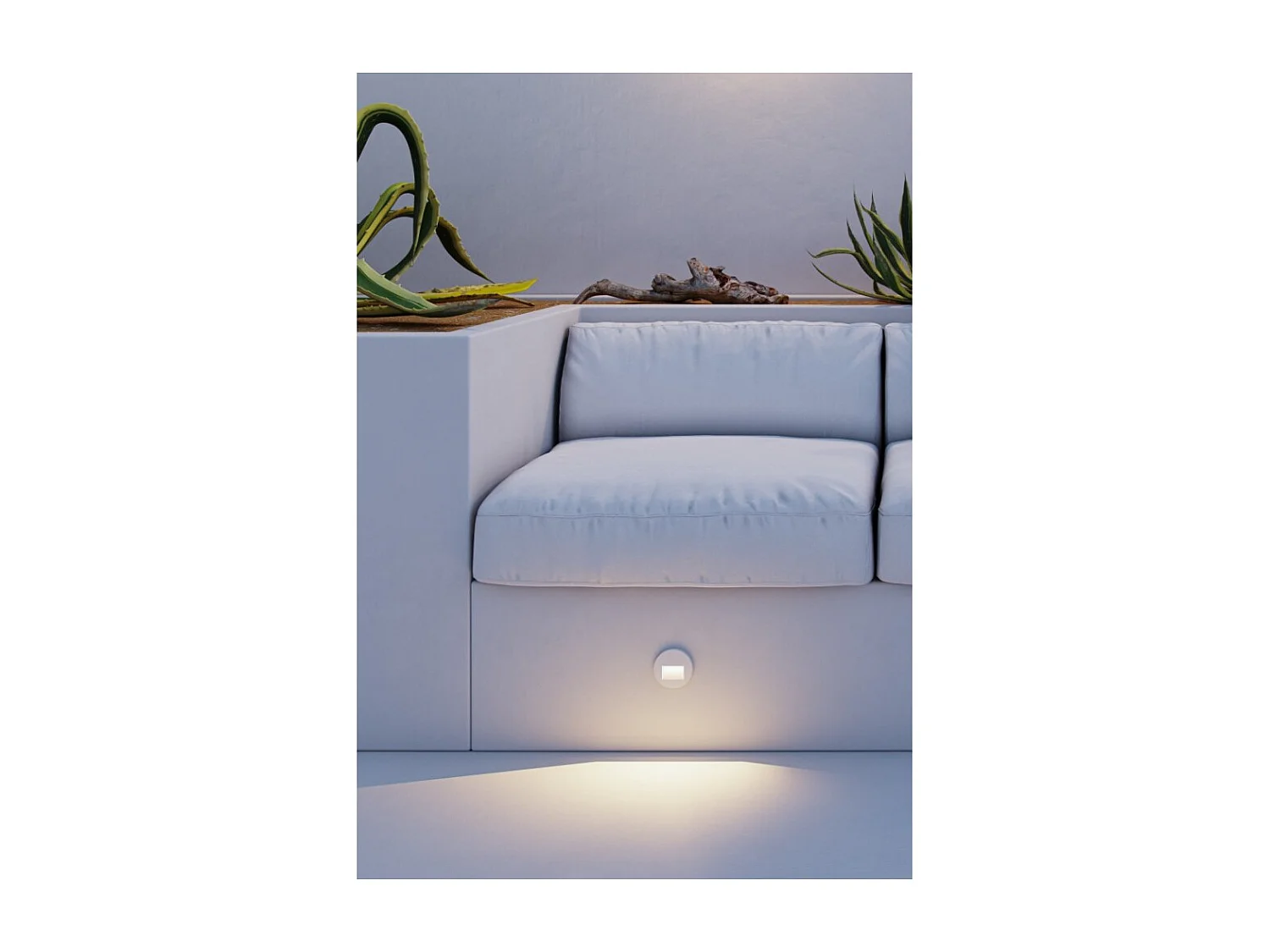 Beneito & Faure - Mis R Wall 3W LED Inbouw Trapverlichting - Ronde Wand Trapverlichting IP65 Schakelaar 2700K/3200K/4000K - Cortenstaal