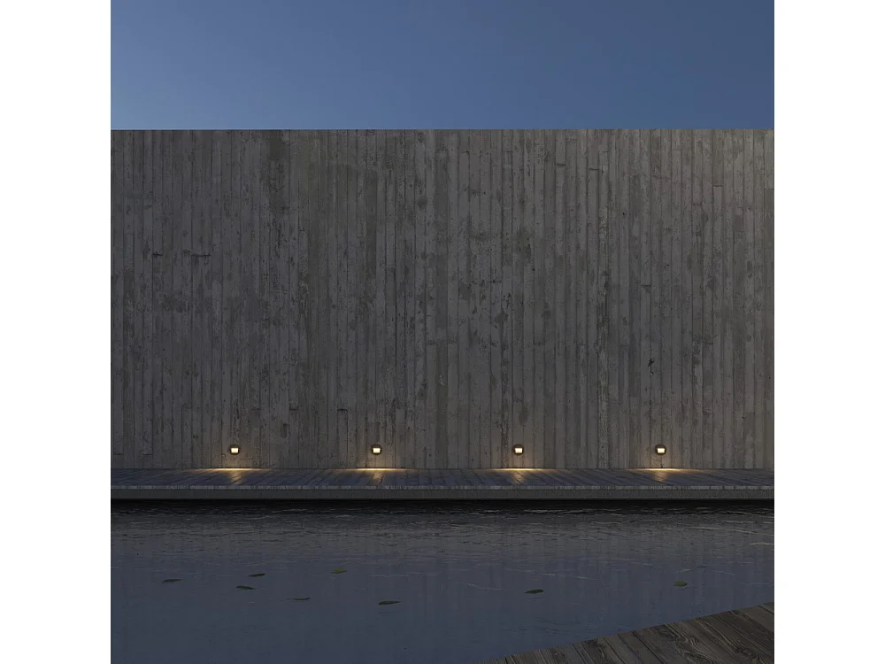 Beneito & Faure - Mis R Wall 3W LED Inbouw Trapverlichting - Ronde Wand Trapverlichting IP65 Schakelaar 2700K/3200K/4000K - Cortenstaal