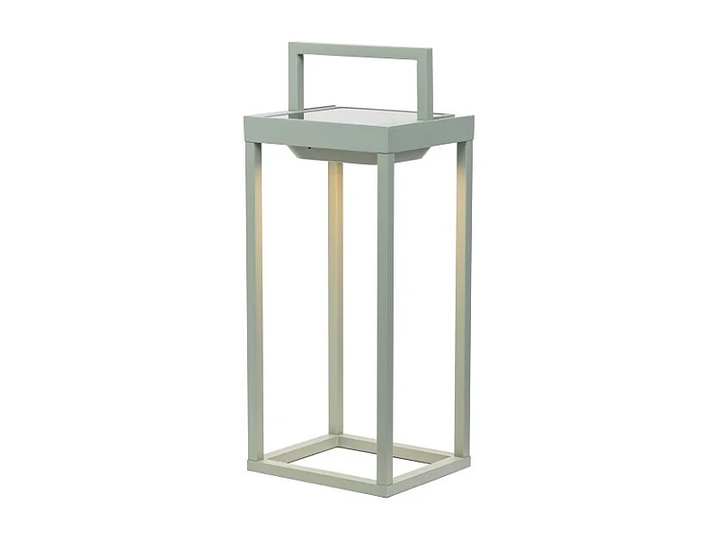 Zafferano - Home Solar 2 LED-Laterne, 37,3 cm - 2 W batteriebetriebene Wand- und Tischlampe mit Dämmerungssensor - Salbeigrün