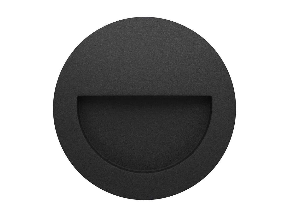 Beneito & Faure - Baliza empotrada LED Mis R Wall de 3 W - Baliza redonda IP65 con interruptor 2700K/3200K/4000K - Color negro