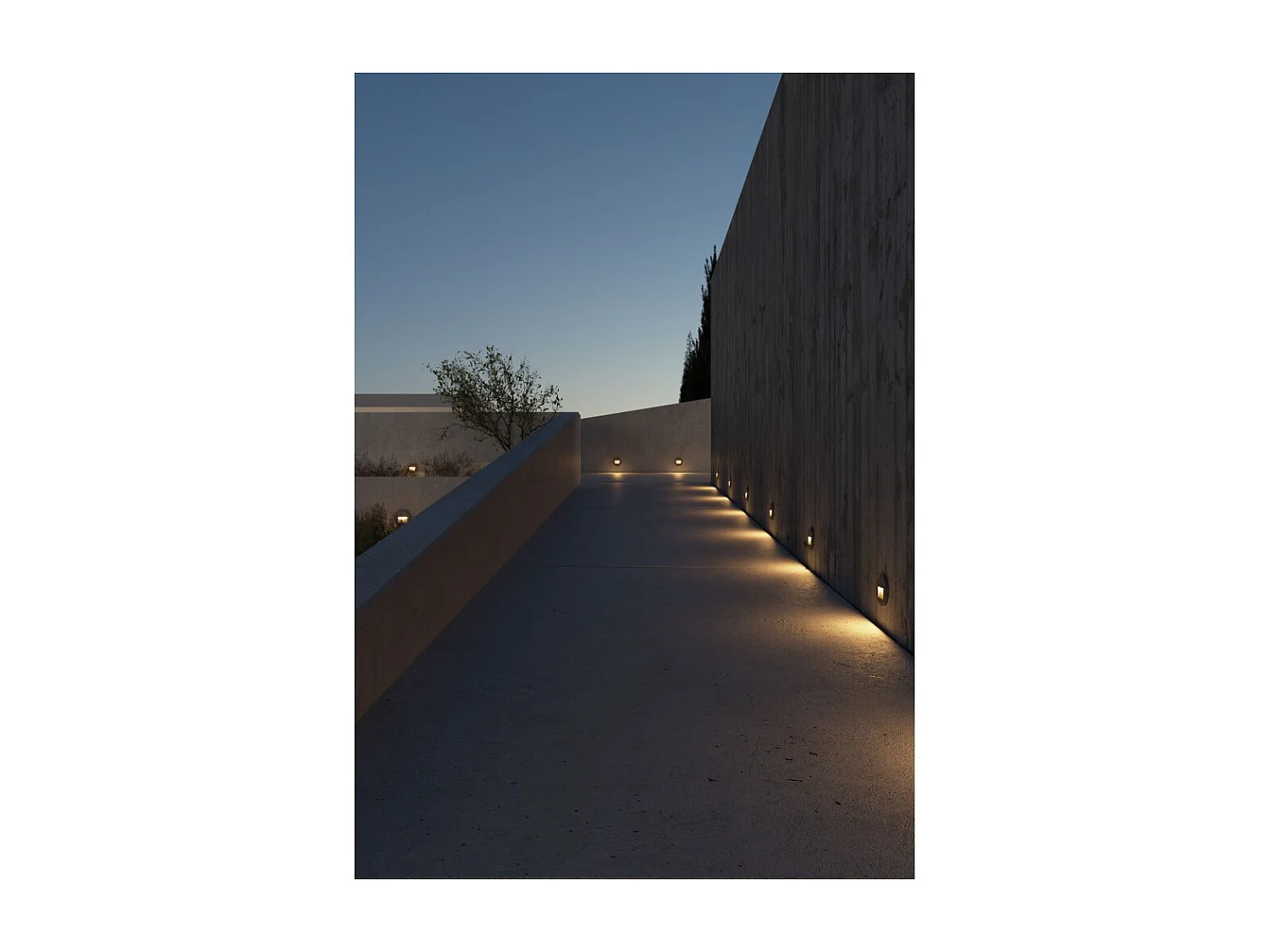 Beneito & Faure - Baliza empotrada LED Mis R Wall de 3 W - Baliza redonda IP65 con interruptor 2700K/3200K/4000K - Color negro