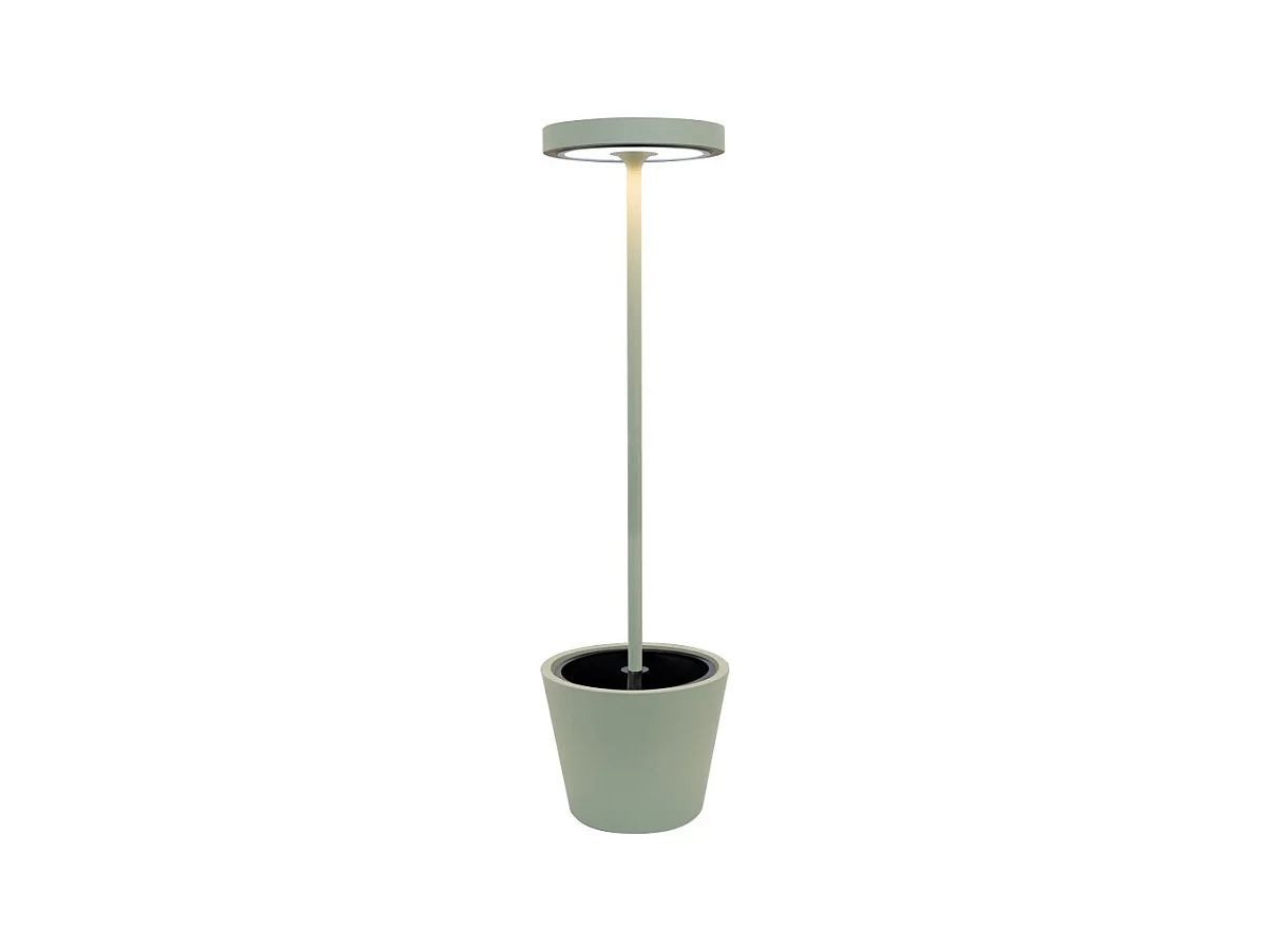 Poldina Reverso Solar L Sage - Lampadaire LED solaire et rechargeable 11,7W - Lampadaire extérieur et intérieur H.156cm