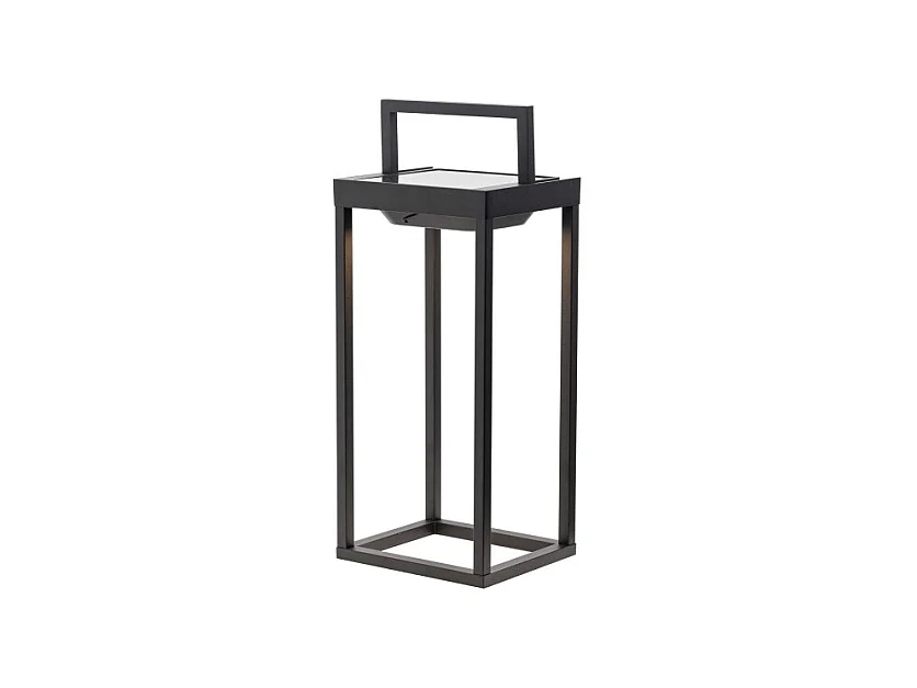 Zafferano - Lanterna solar residencial 2 LED 37,3 cm - Luminária de parede e mesa 2W com bateria e sensor crepuscular - Corten