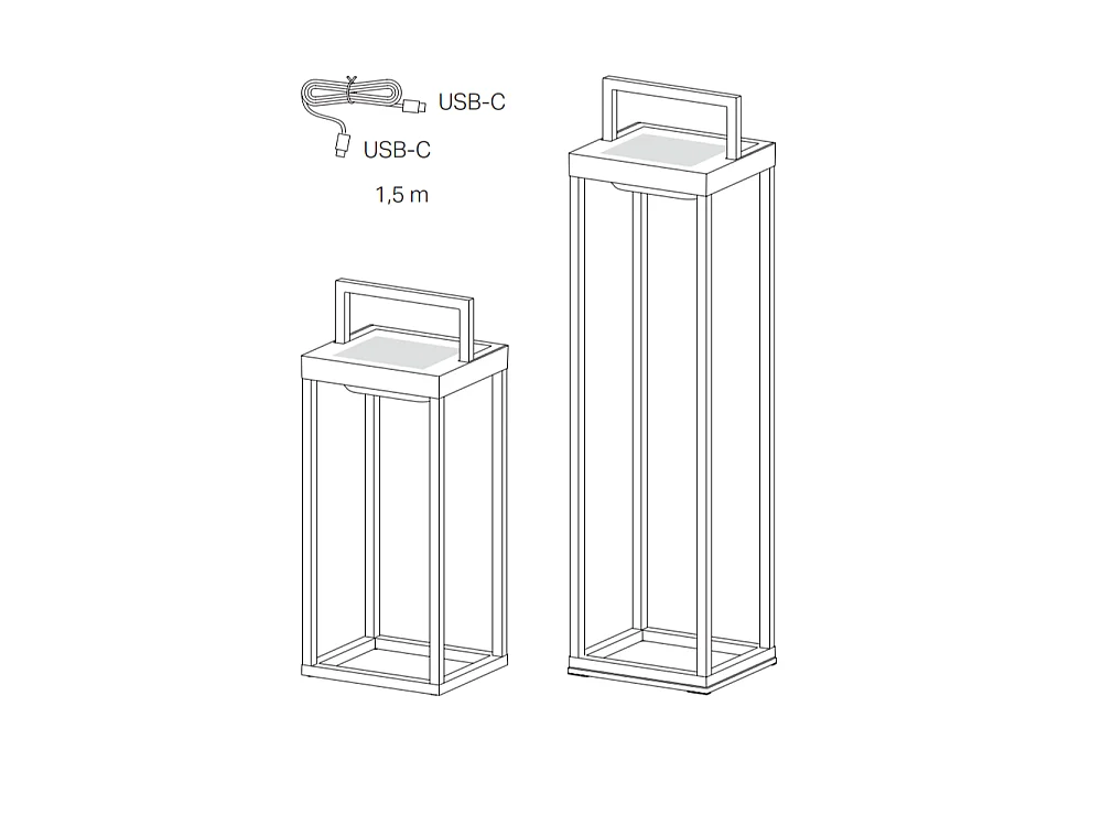 Zafferano - Lanterna solar residencial 2 LED 37,3 cm - Luminária de parede e mesa 2W com bateria e sensor crepuscular - Corten
