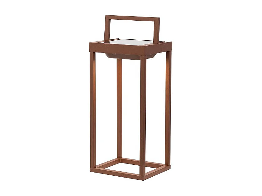 Zafferano - Home Solar 2 LED Laterne 37,3cm - 2W Wand- und Tischleuchte mit Akku und Dämmerungssensor - Corten