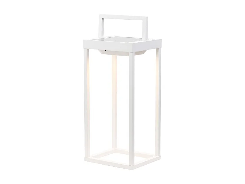Zafferano - Farol solar para el hogar de 2 LED, 37,3 cm, lámpara de pared y mesa de 2 W con batería y sensor crepuscular - Corten