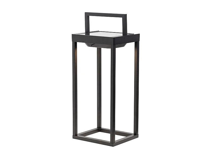 Zafferano - Lanterna Home solar 2 a led 37,3cm - Lampada da parete e da tavolo 2W con batteria e sensore crepuscolare - Nera