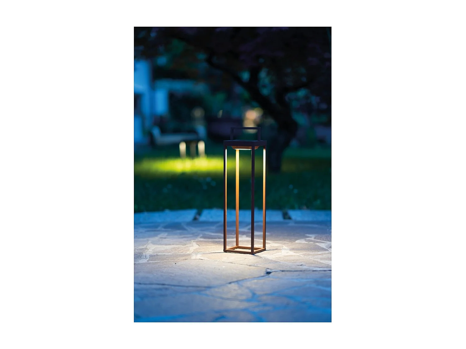 Zafferano - Home Solar 2 LED-lantaarn, 37,3 cm - 2W wand- en tafellamp met batterij en schemersensor - Zwart