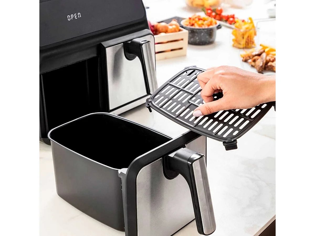 Freidora de aire Fryinn Double 8000 Innovagoods 3400W 8L negro