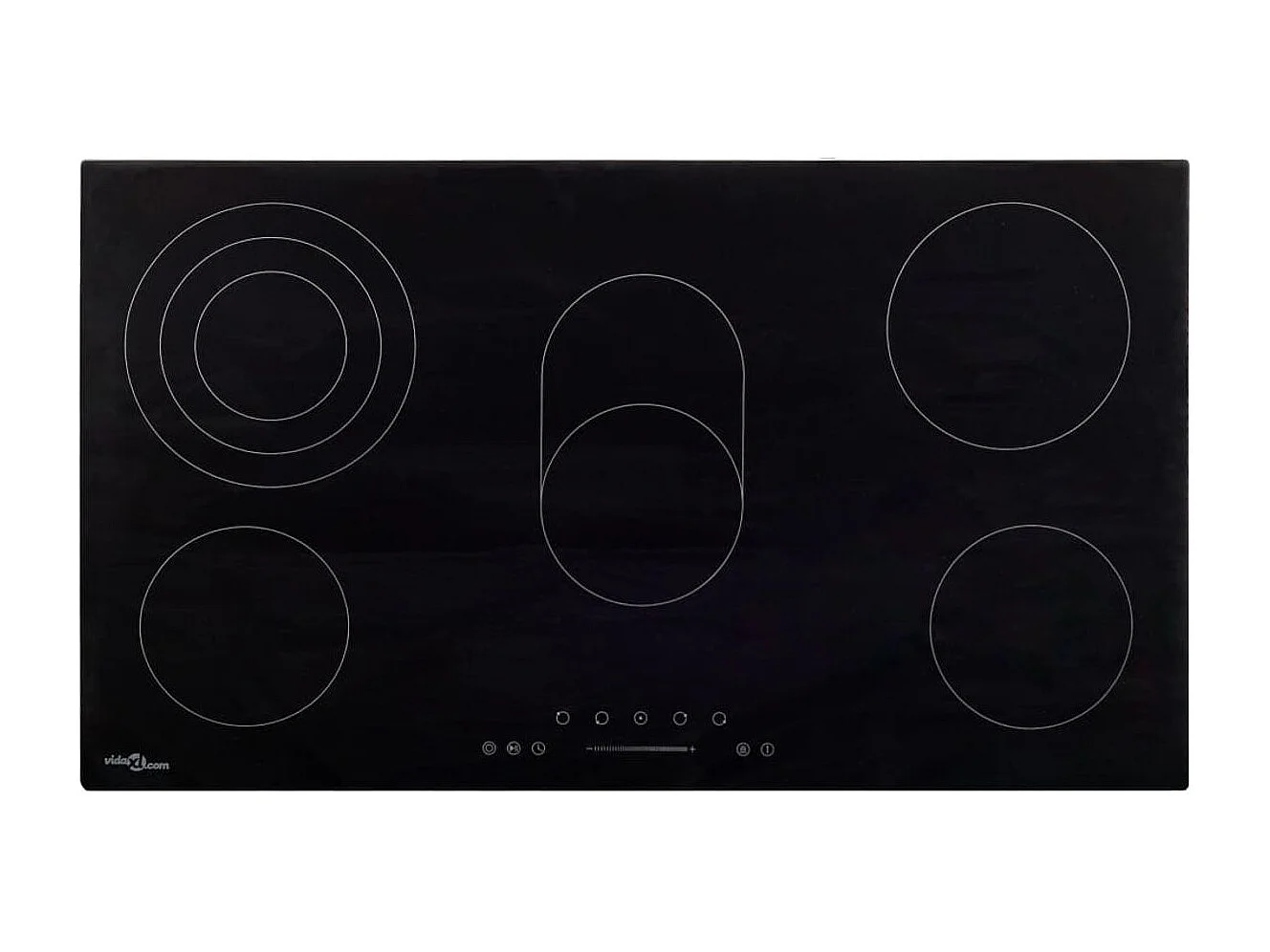 Placa vitrocerámica VidaXL 8500W 5 zonas negro 77 cm