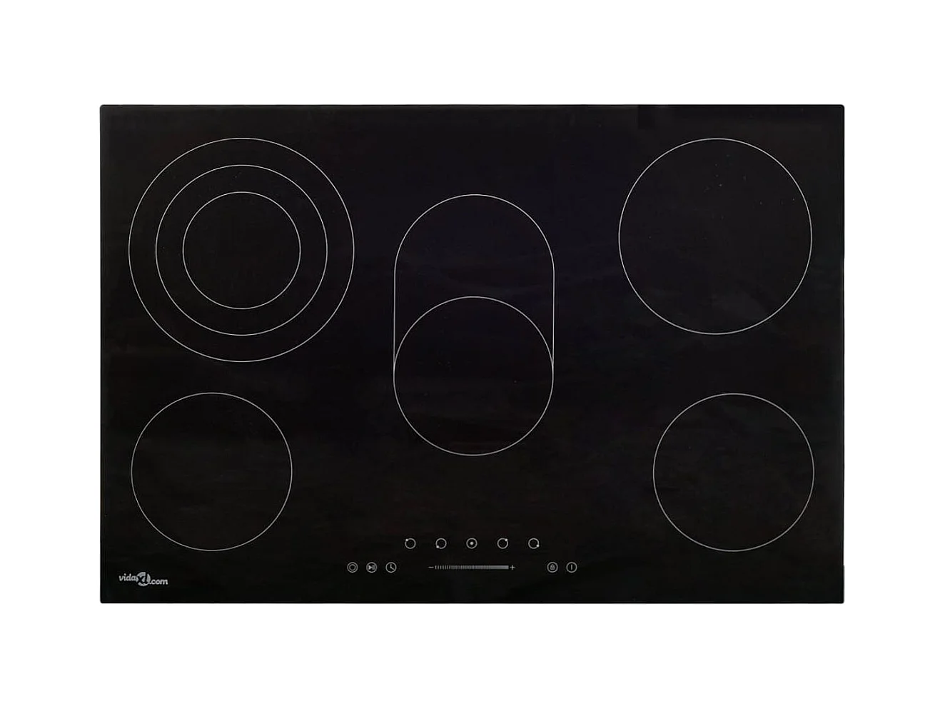 Placa vitrocerámica VidaXL 8500W 5 zonas negro 90 cm