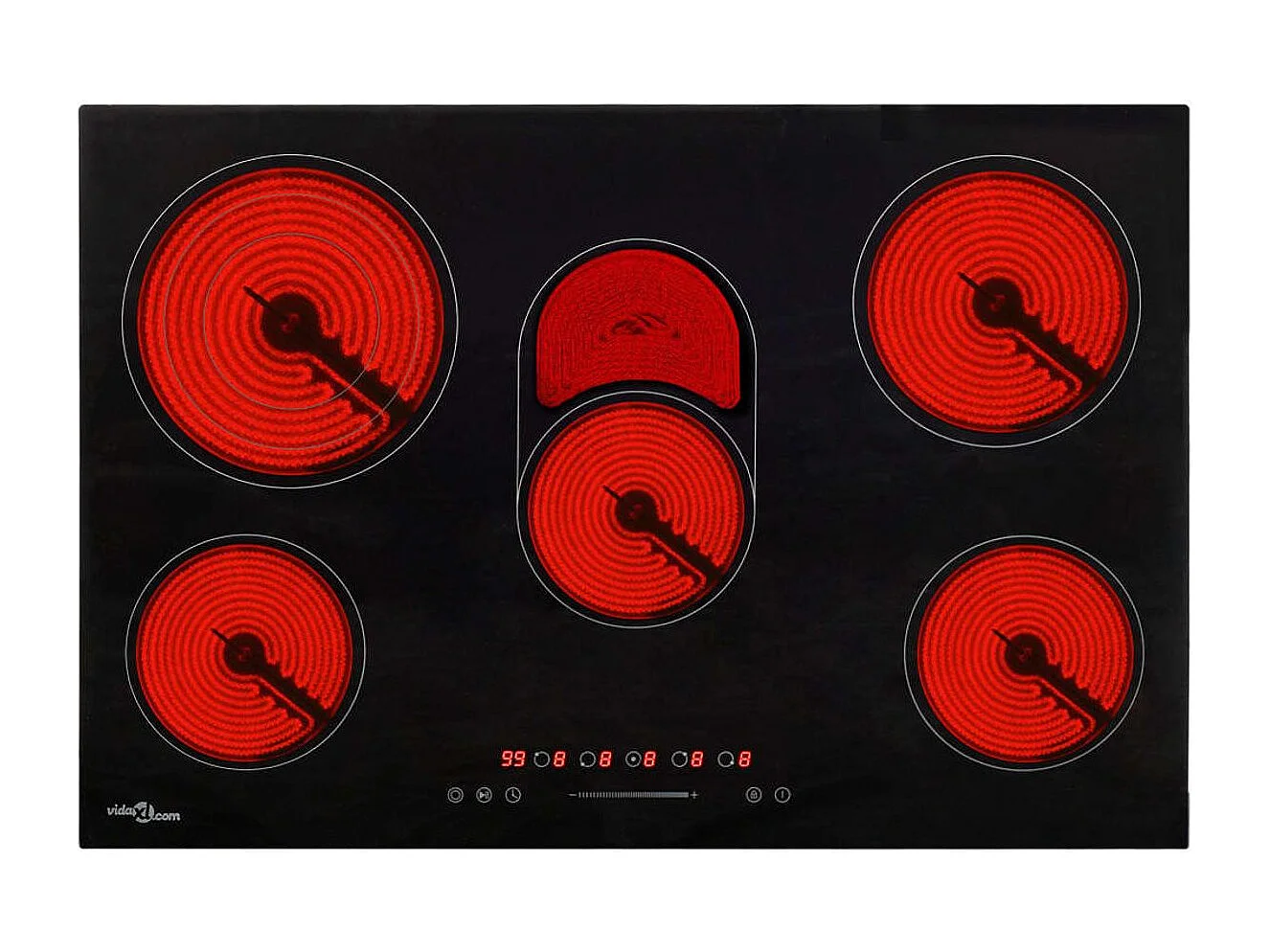 Plaque de cuisson Céramique 5 brûleurs Contrôle tactile 8500 W