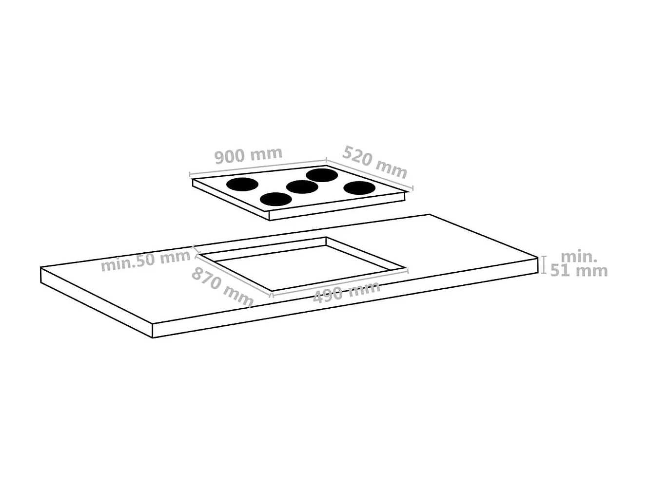 Plaque de cuisson Céramique 5 brûleurs Contrôle tactile 8500 W
