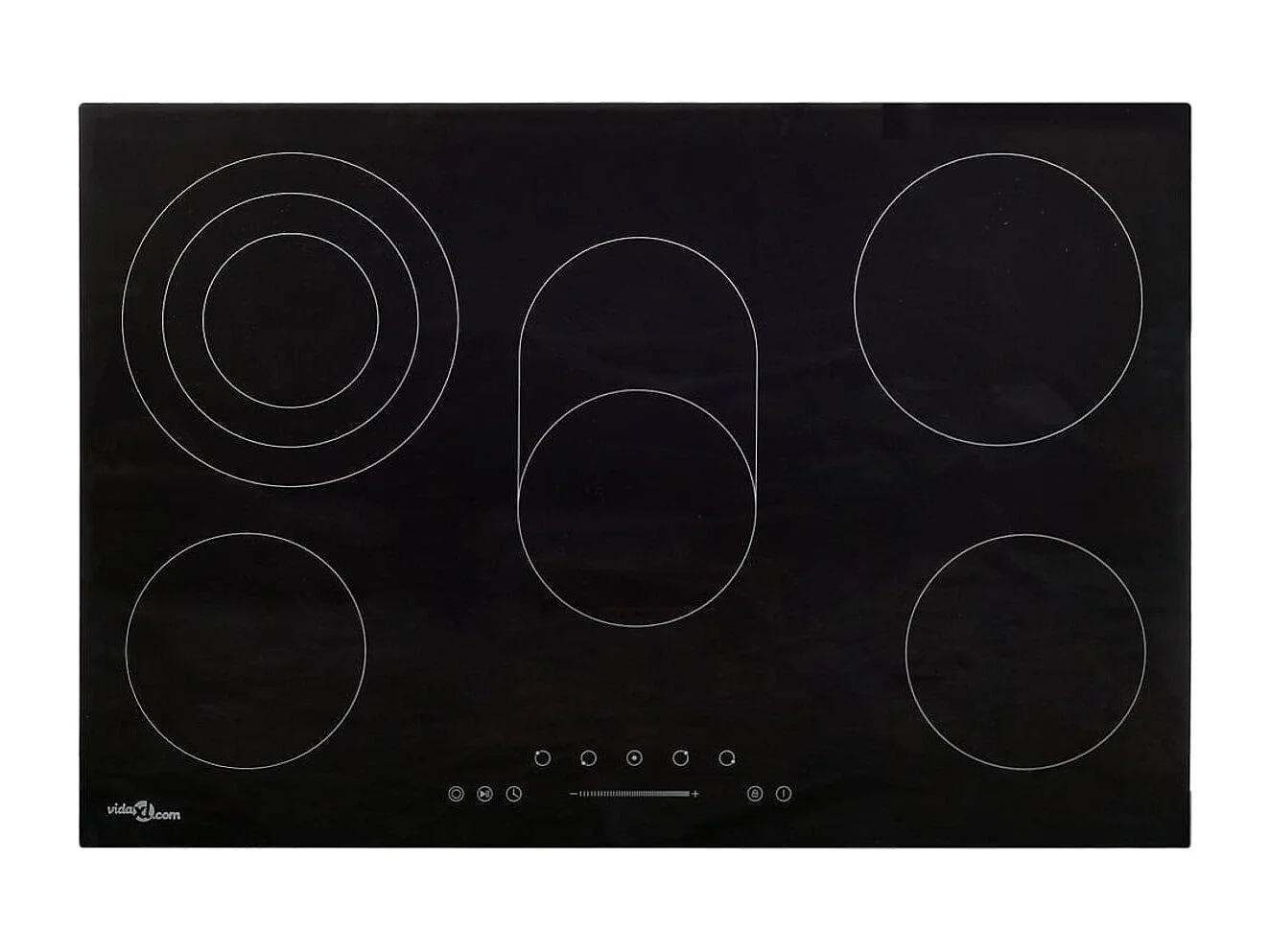 Placa vitrocerámica VidaXL 8500W 5 zonas negro 90 cm