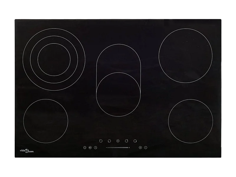 Placa vitrocerámica VidaXL 8500W 5 zonas negro 90 cm