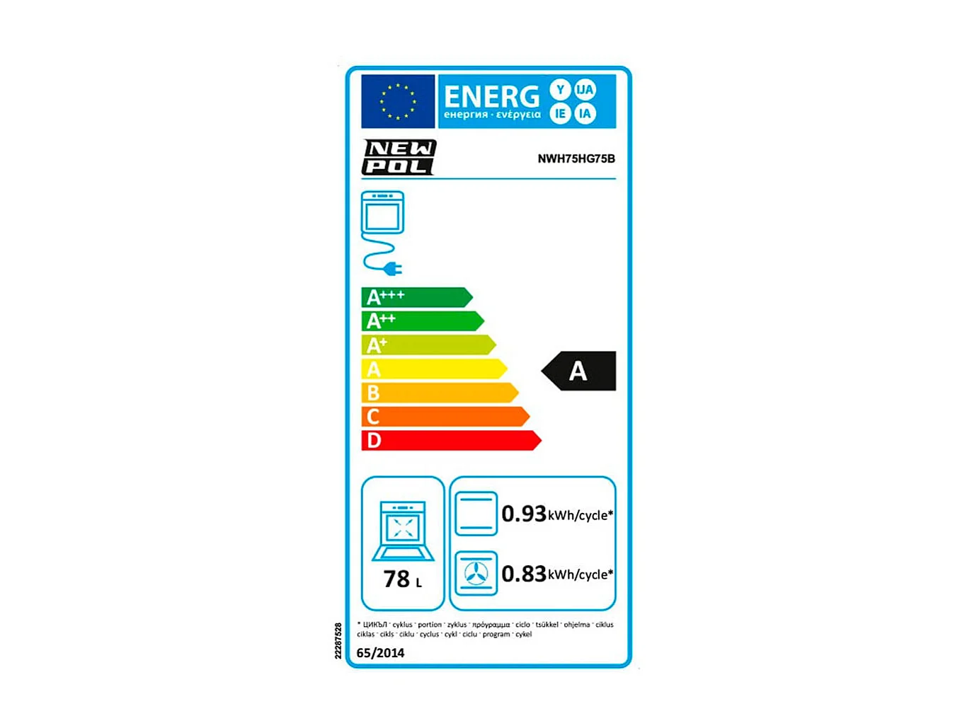 Horno multifunción New Pol NWH75HG75B 3100W 78L A negro 59,5 cm